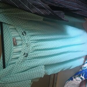 Aqua Polka Dot Blouse